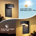 thumbnail image 3 of Outdoor Wall Sconce with Dusk to Dawn Sensor,3000K Warm White,LED Waterproof Black Outdoor Porch Light Fixture for House, Garage, Entryway, 3 of 11