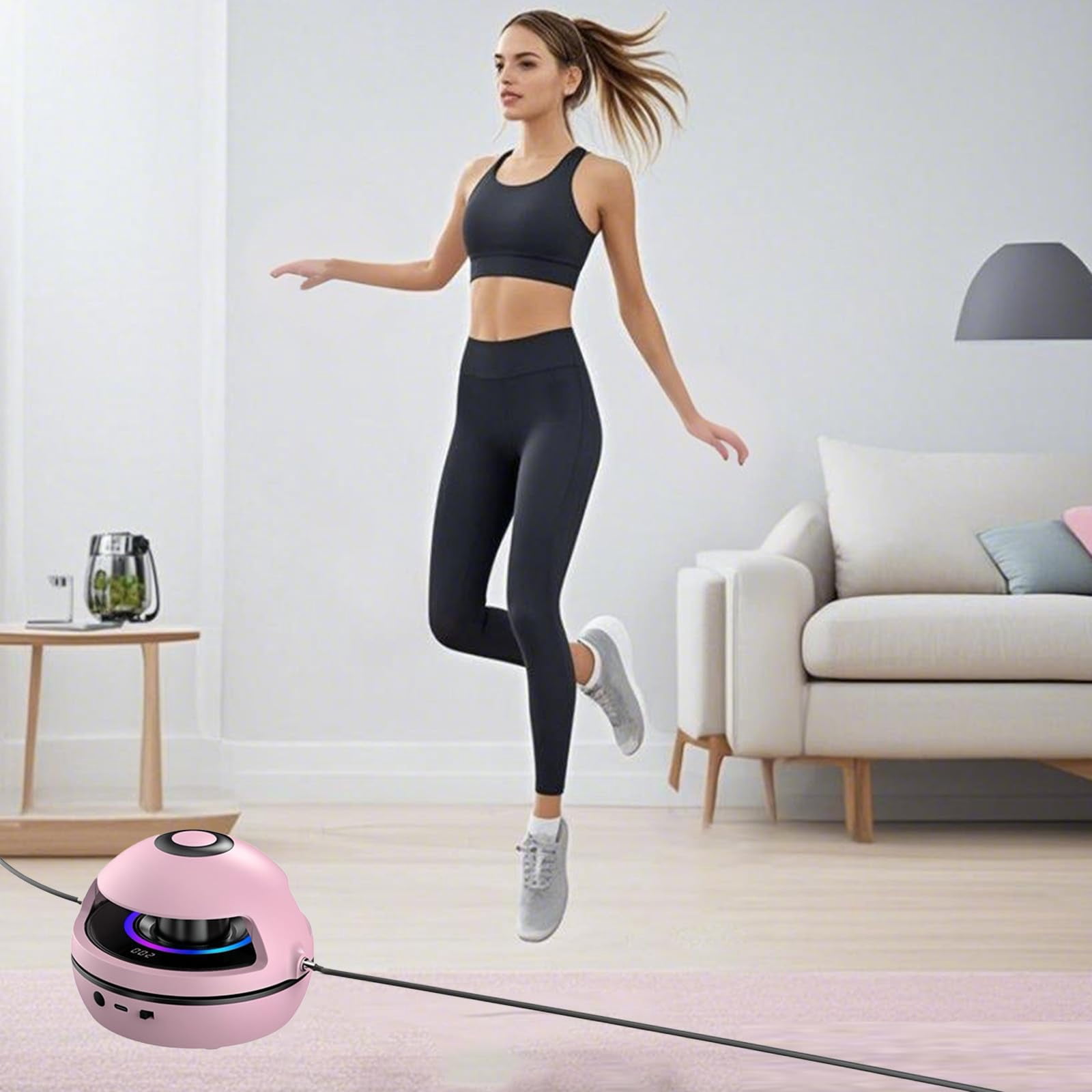 Smart Counting Rope, Smart Jump Rope Machine, Electric Music Jump Rope, 1-10 Speed Levels, Bluetooth Remote Control, Parent-Child Interactive, for Kids 4-12 and Adults