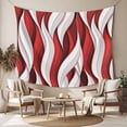thumbnail image 2 of Red White Moire Tapestry for Bedroom Wall Hanging Tapestry, Modern Abstract Art Ceiling Backdrop Tapestries Poster Blanket Wall Decor for Teens Room Living Room Dorm 59" x 79", 2 of 8