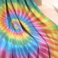 thumbnail image 3 of Rainbow Tie Dye Mandala Pattern Blanket,Comfortable Soft Flannel Throw Blanket,All Season,Warm Lightweight Blankets for Sofa Bed Couch Living Room Chair,30"x40", 3 of 4