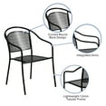 thumbnail image 6 of Flash Furniture Commercial Grade 5 Pack Black Indoor-Outdoor Steel Patio Arm Chair with Round Back, 6 of 14