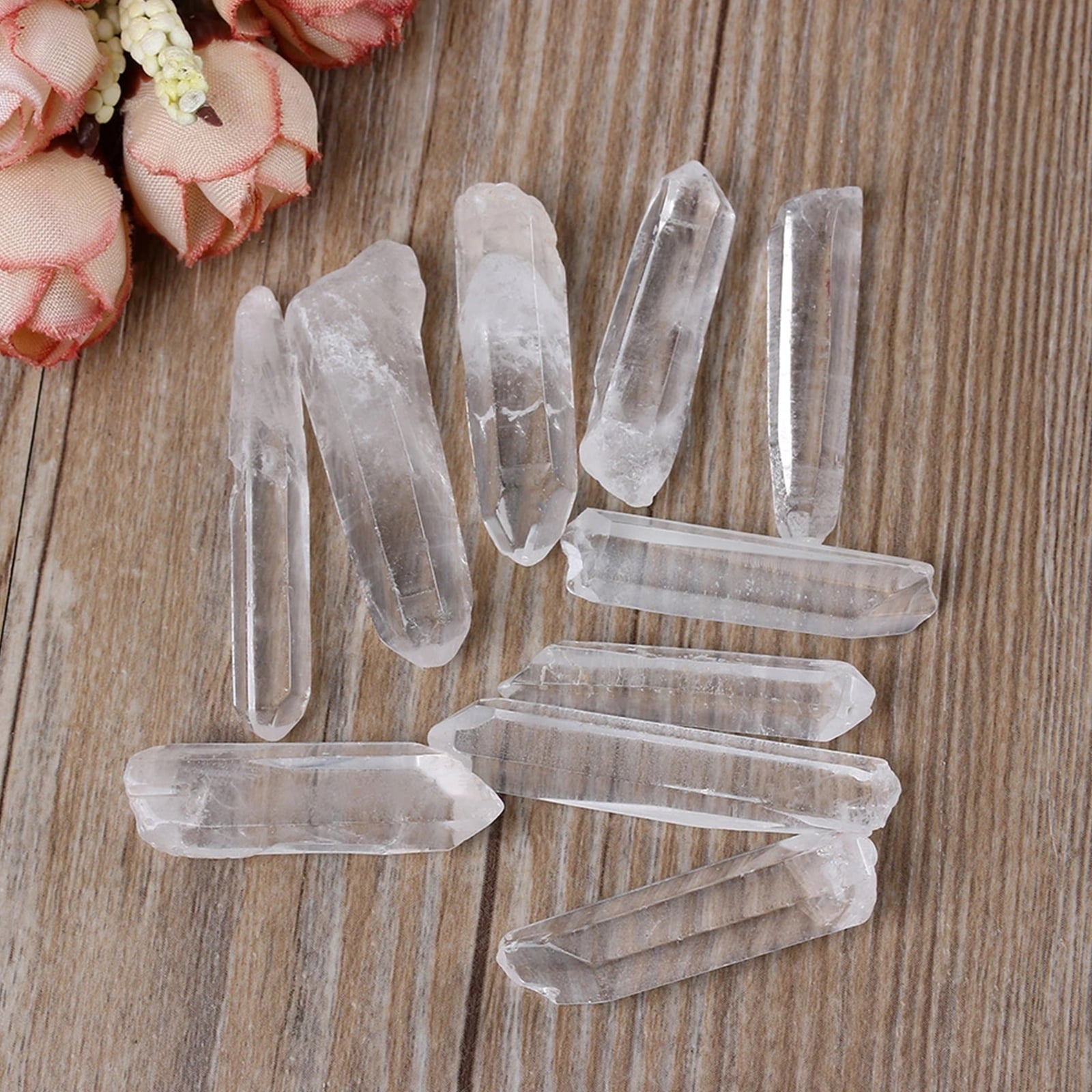 0.22lb Clear Quartz Tumbled Stone Chips Crushed Natural Crystal Quartz