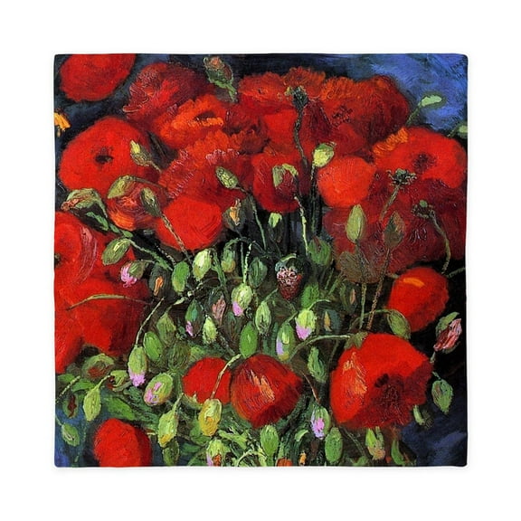CafePress - Van Gogh Red Poppies Queen Duvet Cover - Queen Duvet