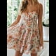 thumbnail image 5 of Vestido Bohemio Floral de Verano 2025 para Mujer, Corto, Sin Mangas, con Volantes y Tirantes Finos. Naranja y Verde S, 5 of 9