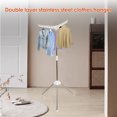 thumbnail image 3 of Grusce 2 Layers/1 Layer Clothes Drying Rack with Rotating Clothes Rail Stainless Steel Laundry Drying Rack Foldable Space Saving Laundry Drying Stand Portable Laundry Air Dryer for Pieces of Clothes, 3 of 5