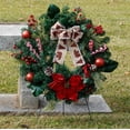 thumbnail image 3 of Artificial Wreath on 30" Easel - Winter Forest Wreath with Berries and Poinsettia, 3 of 6