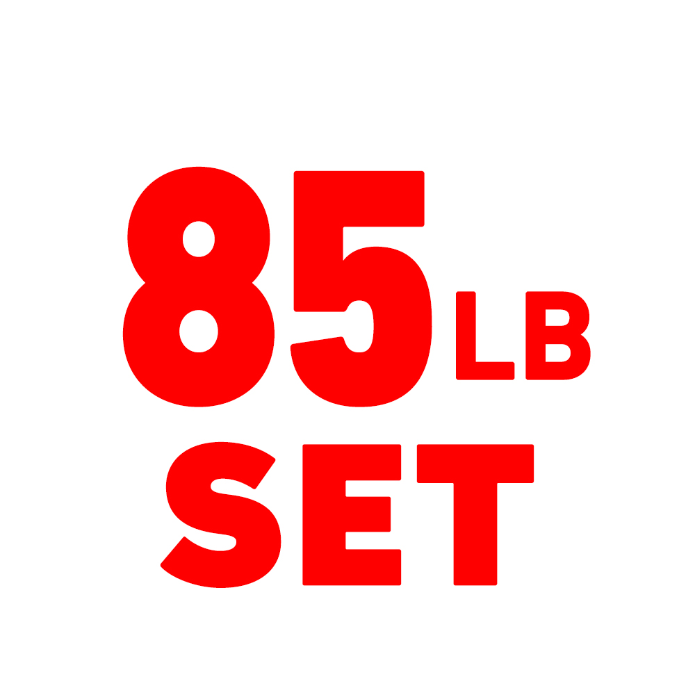 85lbs(25lbs*2+10lbs*2+5lbs*2+2.5lbs*2)