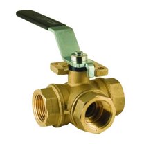 Bonomi 1" NPT Brass Ball Valve 3-Way 365N-1"