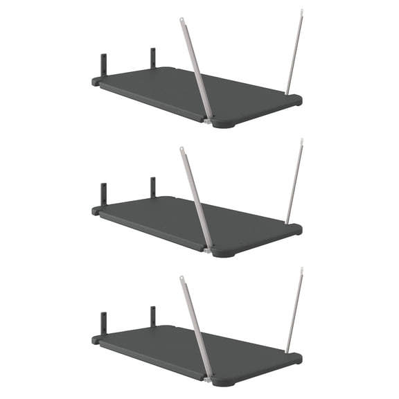 Suncast 3 Pack Vertical Shed Shelf Space Saving Hanging Outdoor Storage, Black