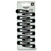 Equate Snap Clips, Black, 12 Count