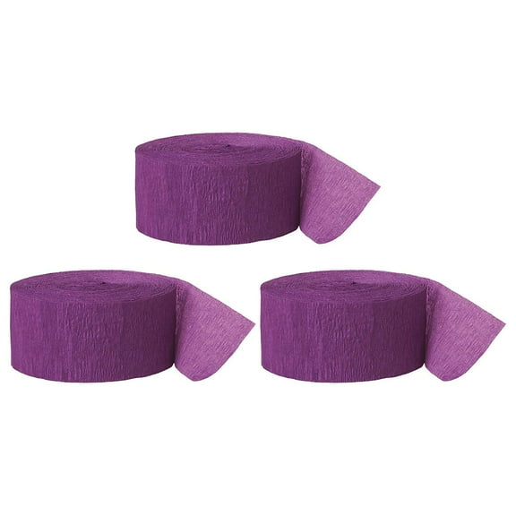 Koyal Wholesale Crepe Paper Streamer Hanging Party Decorations Kit, 240-Feet, Purple, 1-Pack, 3-Rolls