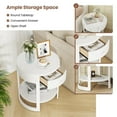 thumbnail image 4 of Topcobe 2-Tier Round End Table Mid Century Modern Nightstand, End Tables Living Room, Modern Furniture for Home-White, 4 of 7