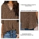 thumbnail image 3 of Blusa de mujer Camisa con cuello en V Manga corta Camiseta con estampado bonito Botón trasero para oficina de viajes, 3 of 4