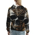 thumbnail image 7 of Xecao Gold Pattern Black Skull Pattern Hoodies for Women Sweatshirts Long Sleeve Sweatshirts Pullover Outfits with Pocket-X-Large, 7 of 7