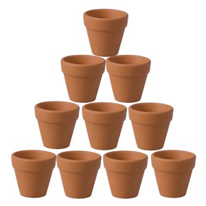Shisuyan 10Pcs 3.5x3.5cm Small Mini Terracotta Pot Clay Ceramic Pottery Planter Cactus Flower Pots Succulent Nursery Pots Great for Plants Crafts Wedding Favor
