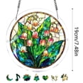 thumbnail image 3 of Flower Stained Glass Style Acrylic Suncatcher Puzzle, 83 Pieces DIY Jigsaw Window Hanging Ornament, Translucent Shatterproof Wall Hanging for Home Garden Decor, Creative Craft Gift, 3 of 6