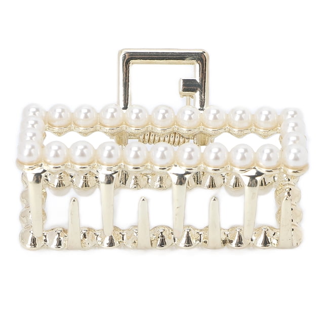Pinza para el pelo, aleación, diamantes de imitación, perlas de imitación, exquisita y elegante, regalo de cumpleaños para mujeres y niñas