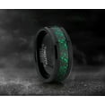 thumbnail image 2 of Metal Masters Mens Black Tungsten Carbide Dragon Ring Wedding Band Green Carbon Fiber Comfort-Fit 8mm, 2 of 8