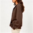 thumbnail image 5 of Women's Half Zip Oversized Drawstring Hoodie Casual Sweatshirt with Kangaroo Pocket XL, 5 of 5