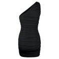 thumbnail image 6 of IROINNID Sheath Dress For Women Sleeveless One Shoulder One Shoulder Ruched Skinny Mini Short Dress Strapless Dress, 6 of 7