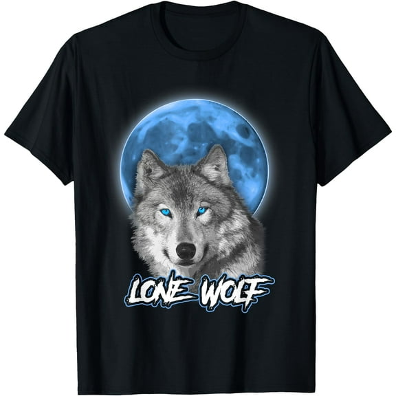 Howling Lone Animal Wolf on Moon Gift Funny Unisex T-Shirt for Men Women Kids Toddler
