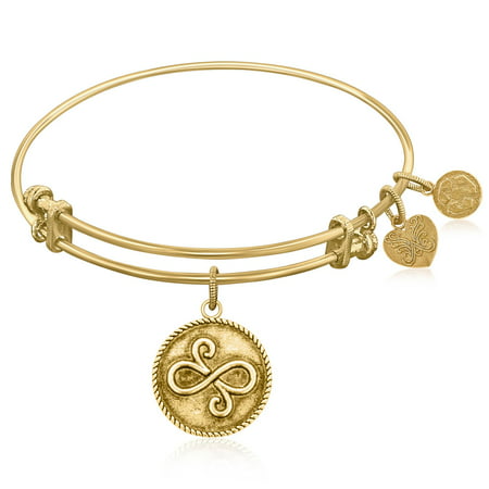 Yellow Gold-Plated Brass Expandable Bangle with 
