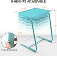 thumbnail image 2 of Portable Foldable 6 Height & 3 Tilt Angles Adjustable TV Tray Table TV Dinner Tray Sofa Desk for Home Office,Azure, 2 of 6