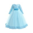 thumbnail image 5 of newwalpole Girls Velvet Christmas Dress for Girls Long Sleeve Velvet Sequin Tutu Winter Party Holiday Dress Sky Blue for Size 7-8 Years, 5 of 9