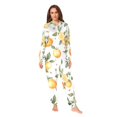 thumbnail image 2 of FORMRS Onesies Pajama for Adults Unisex Hoodie Winter Jumpsuit One Piece Sleepwear, Sizes S-2XL, White Watercolor Oranges, 2 of 7