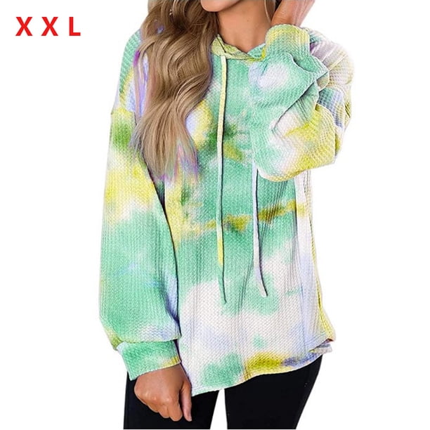 Sudadera con capucha estampada teñida Suéter con capucha casual de mujer Sudadera con capucha de manga larga Top Methold AP000139-20B