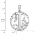 thumbnail image 6 of Auriga Fine Jewelry 925 Sterling Silver Rhodium-plated Fancy Script Letter I Initial Pendant for Women, 6 of 6