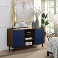 thumbnail image 2 of Manhattan Comfort Duane 59.05 Modern Ribbed Sideboard with Adjustable Shelves in Dark Brown and Navy Blue, 2 of 5