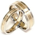 thumbnail image 2 of Pompeii3 14k Gold Matching His Hers Comfort Fit Wedding Band Set, 2 of 4