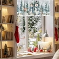 thumbnail image 3 of Winter Snowman Elk Squirrel Valances for Windows, 54 x 18in, Christmas Tree Floral Leaves Rod Pocket Kitchen Valance Curtain Light Filtering Window Treatments for Living Room Bedroom, 1 Panel, 3 of 7