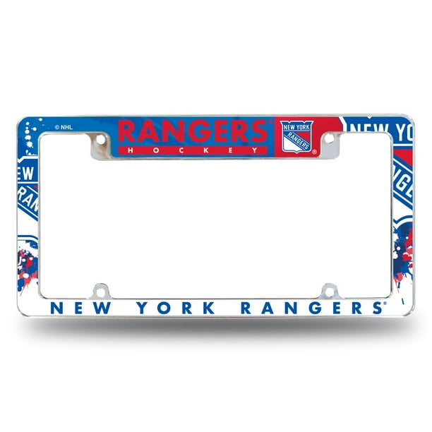 New York NY Rangers NHL Chrome Metal License Plate Frame with Bold Full