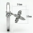 thumbnail image 2 of Rhodium Brass Ring with AAA Grade CZ in Clear for Women Clear Stone Color Style 3W293 Size 8, 2 of 4