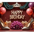 thumbnail image 4 of Premium Material Happy Birthday Banner Decorative Design Elegant Style Floral Arrangement for Birthday Party Wedding Celebration Indoor Decoration, 4 of 8