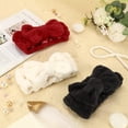 thumbnail image 4 of 3pcs Plush Bow-Knot Spa Headband Set - Soft Fuzzy Hair Wrap for Skincare & Makeup, 4 of 5