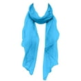 thumbnail image 4 of Wrapables Solid Color 100% Silk Long Scarf, Sapphire Blue, 4 of 5