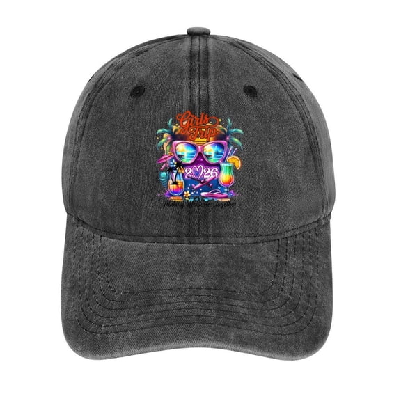 Girls Trip 2026 Charcoal Baseball Cap for Men Women, Adjustable Snapback Hats Cotton Hat