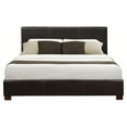thumbnail image 3 of Pemberly Row Faux Leather Full Upholstered Bed in Dark Brown, 3 of 5