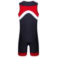 thumbnail image 4 of dPois Mens One Piece Swimsuit Sun Protection Rash Guard Zipper Bodysuit Surfing Suit Swimwear Shorty Red XXL, 4 of 6