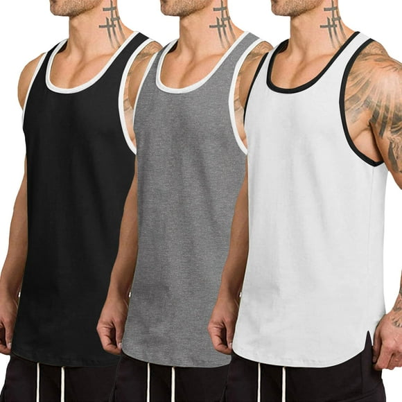 Camisa blanca sin mangas COOFANDY, corte holgado