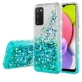 thumbnail image 5 of Samsung Galaxy A03S Case Liquid Quicksand Glitter Cute Phone Case Clear Bling Diamond Shock Protective Cover for Girls Women - Clear/Teal, 5 of 5