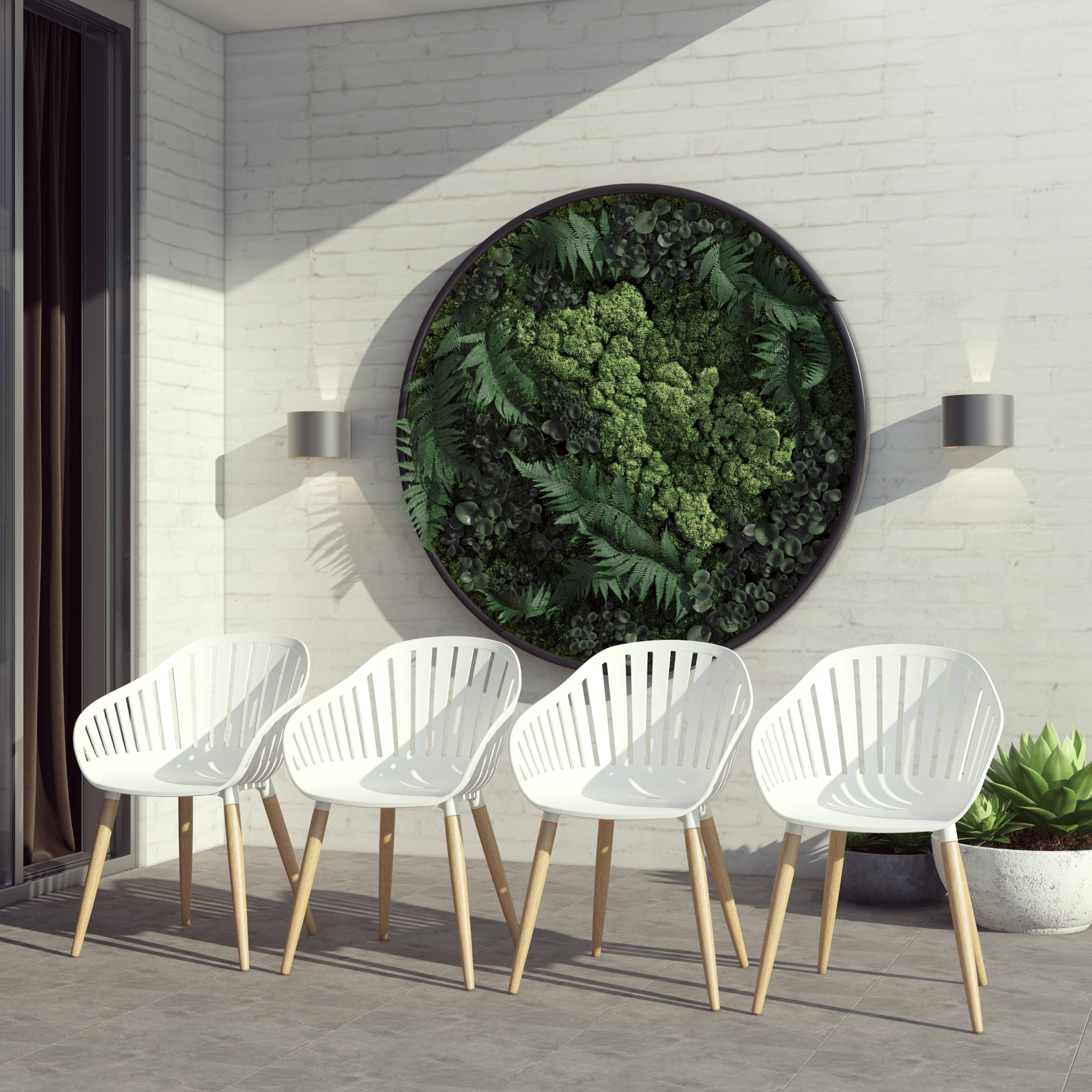 Amazonia Lila 7-Piece Patio Round Lazy Susan Dining Table Set, Teak Finish, Ideal for Outdoors and Indoors