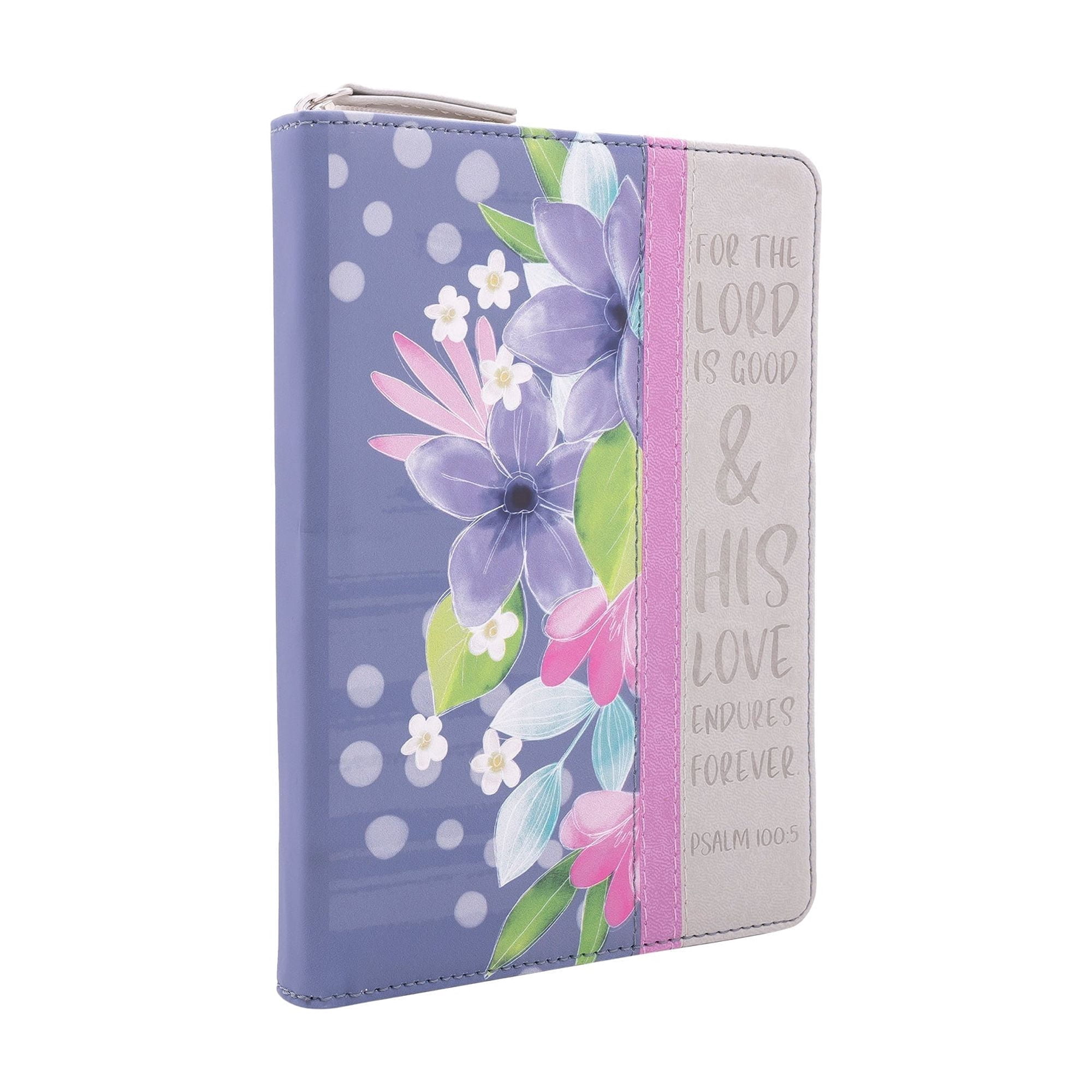 Zippered Faux Leather Journal: For the Lord is Good Psalm 100:5