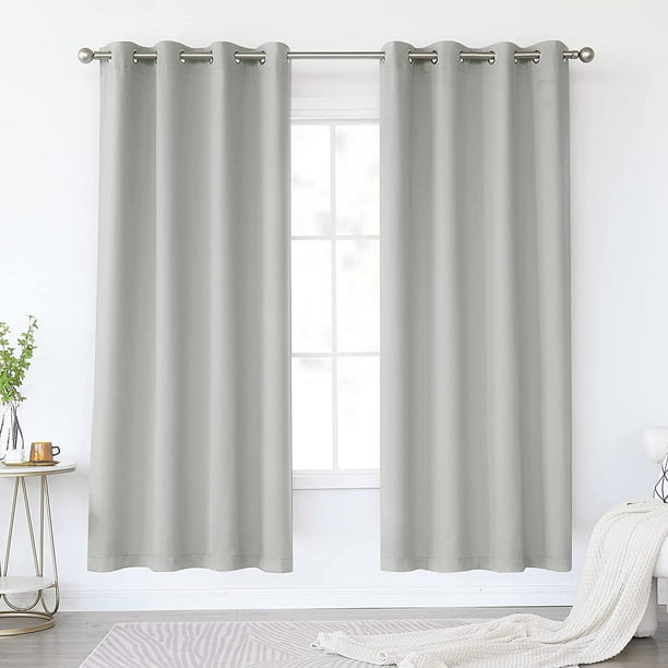 Light Gray Blackout Curtains 72 Inches Long For Living Room Grommet Darkening Thermal Insulated Grey Curtain Ds Bedroom 2 Panels Sets 52w X 72l Com Light Gray Blackout Curtains 72 Inches, Light Grey Blackout Curtains Bedroom