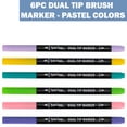 thumbnail image 2 of Brea Reese: Dual-Tip Brush Markers - Pastel Colors - 6pc, Soft & Elegant Shades, Flexible Tips, Smooth & Blend-able Ink, Drawing, Adult Art Supplies, 2 of 9