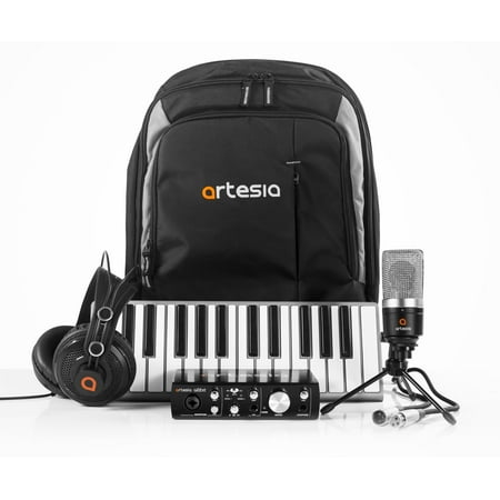 ARB-6 Backpack Recording Studio with Xkey 25 USB, Audio Interface, Microphone, Headphones and (Best Keyboard For Recording Studio)