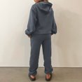 thumbnail image 4 of Pantalones Mujer Trajes de 2 piezas Traje de vacaciones con bolsillos y hombros caídos Ygjytge Gris T M para Mujer, 4 of 7